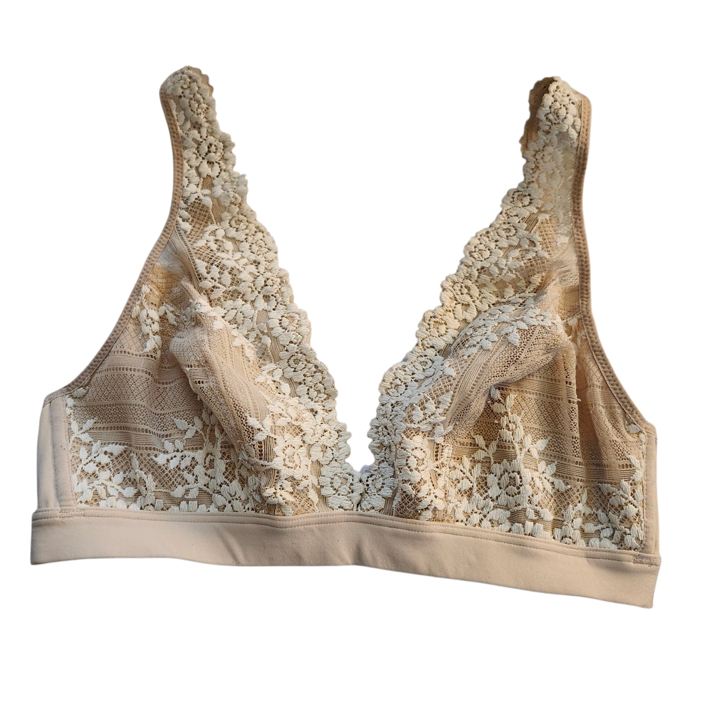 Wacoal Instant‎ Icon Bralette Bra Size 36 Cafe Au Lait Unlined Wireless #810322